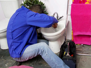 2 ultra slutty bimbos sexually abuse the plumber 3